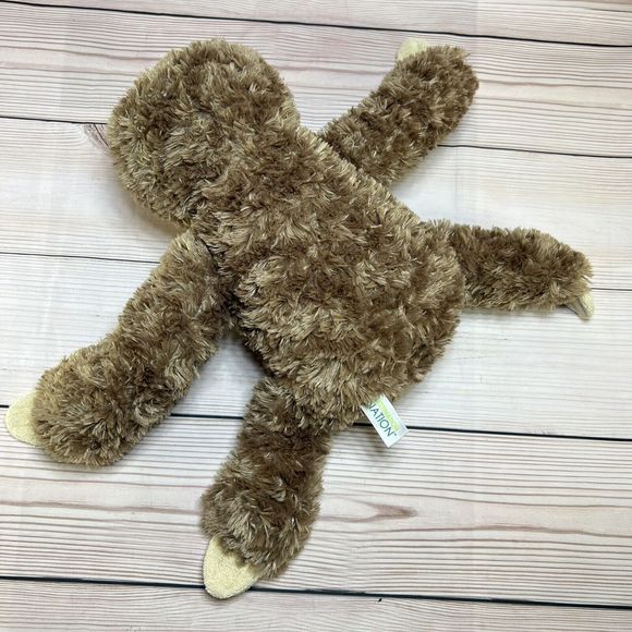 Aurora 14" Sloth Plush - Destination Nation - Super Soft Cute Hands Attach Brown - Picture 8 of 15